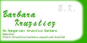 barbara kruzslicz business card